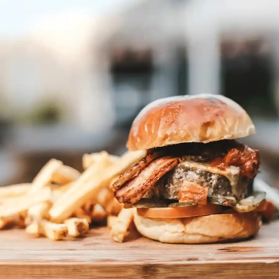 Burger at Little Island Brewing Co. at Gillman Barracks