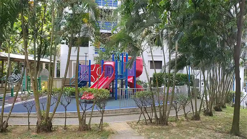 Open-air children's playground at Depot Heights