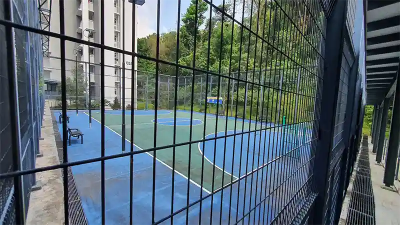 Enclosed street soccer court at Depot Heights
